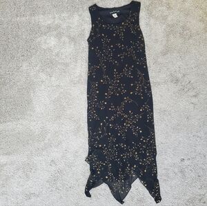 Vintage 90s Giorgio Sant'Angelo Black Floral Gold Brocade Maxi Dress Size 6